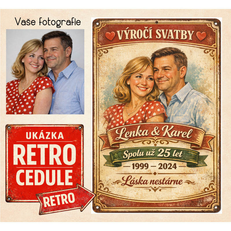 Retro cedule - Výročí svatby
