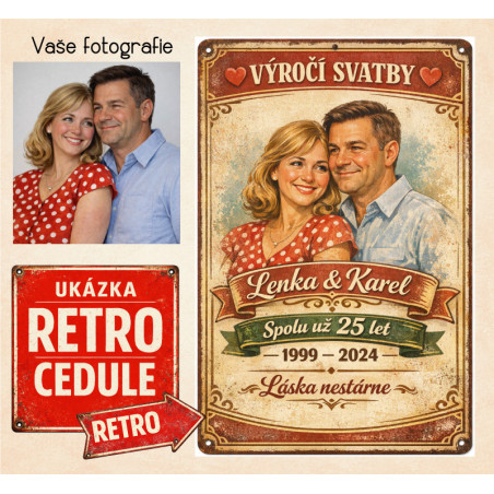 Retro cedule - Výročí svatby
