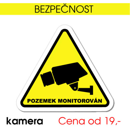 Bezpečnostní cedule Pozemek monitorován – kamerový systém