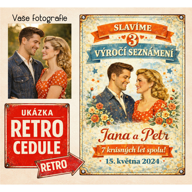 Retro cedule - Výročí seznámení