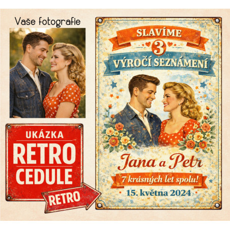 Retro cedule - Výročí seznámení