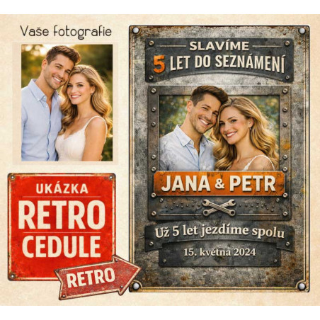 Retro cedule - Výročí seznámení