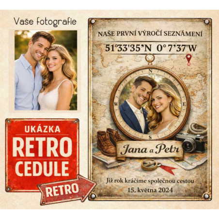 Retro cedule - Výročí seznámení