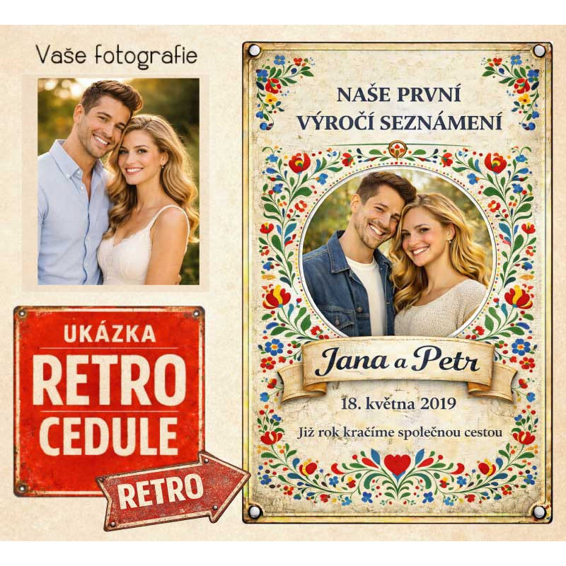 Retro cedule - Výročí seznámení