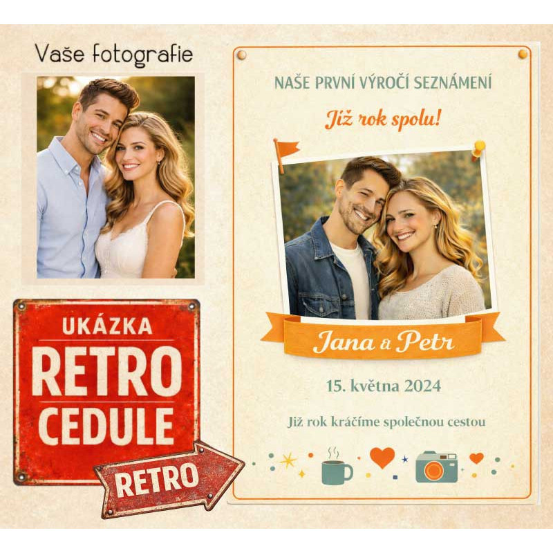Retro cedule - Výročí seznámení