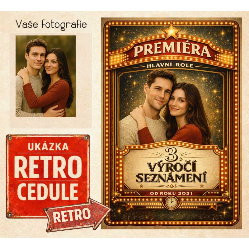 Retro cedule - Výročí seznámení