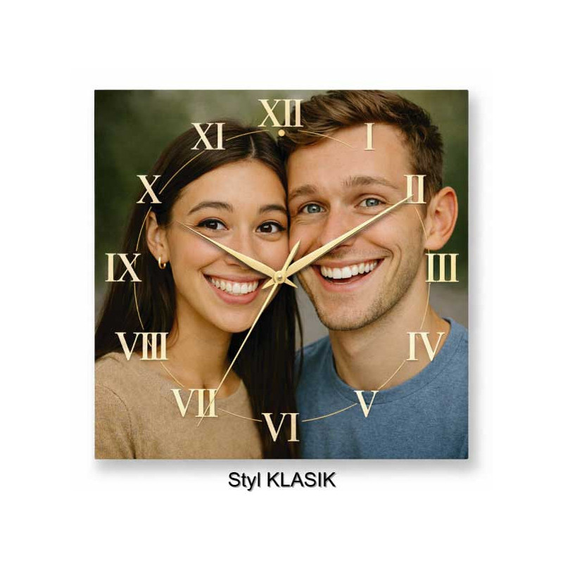 Hodiny z vlastní fotografie – římské číslice elegantní