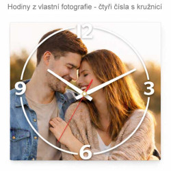 Hodiny z vlastní fotografie – 4 čísla s kružnicí