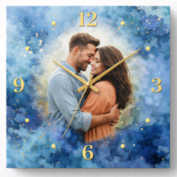 Hodiny z vlastní fotografie – styl akvarel