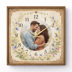 Hodiny z vlastní fotografie – styl bylinky