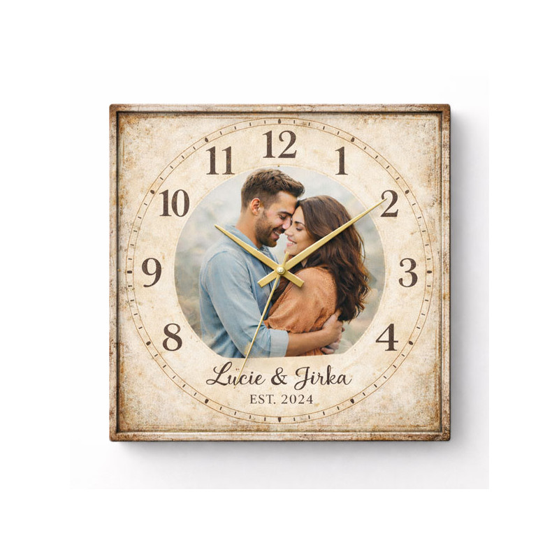 Hodiny z vlastní fotografie – styl dlaždice