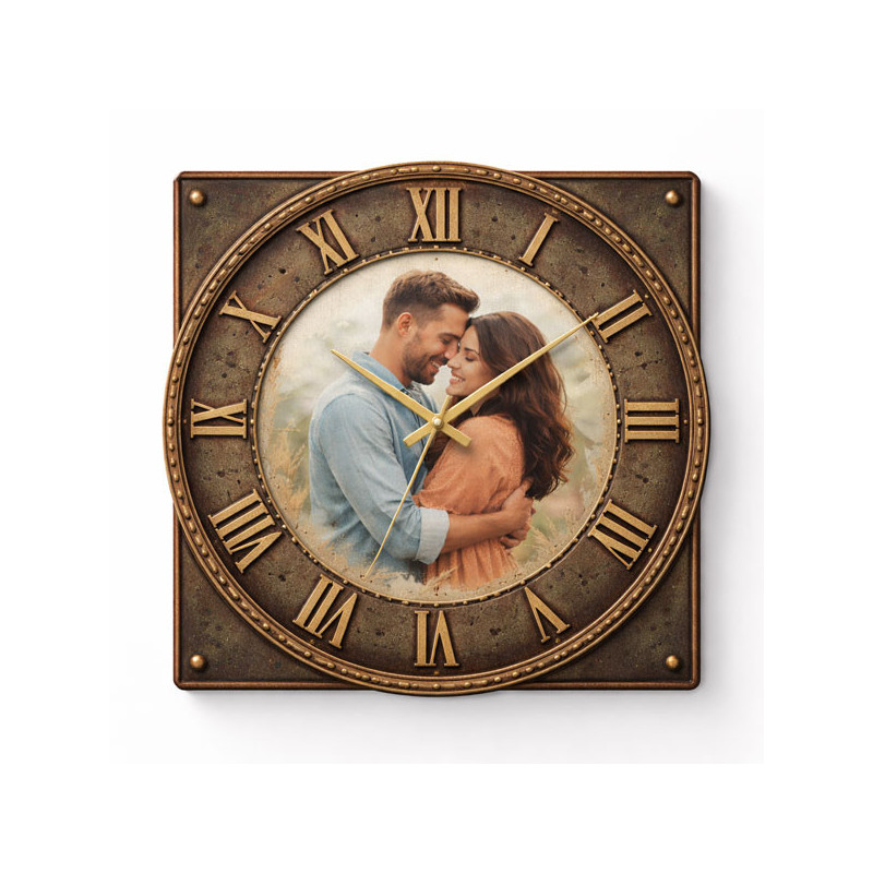 Hodiny z vlastní fotografie – styl plechu