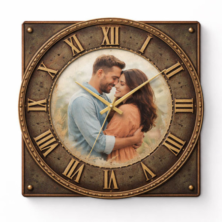 Hodiny z vlastní fotografie – styl plechu