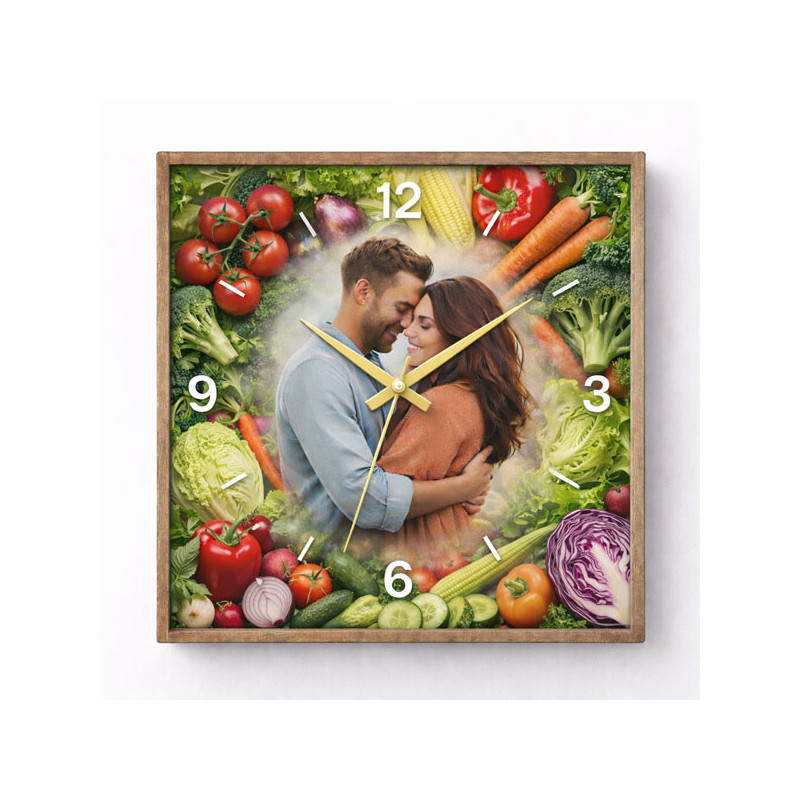 Hodiny z vlastní fotografie – zelenina