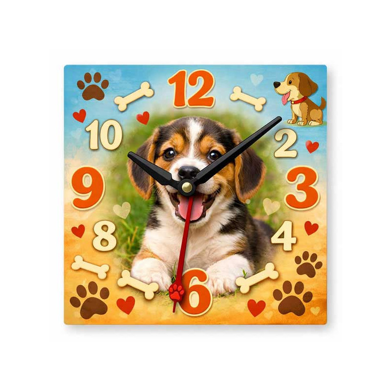 Hodiny z vlastní fotografie – pes