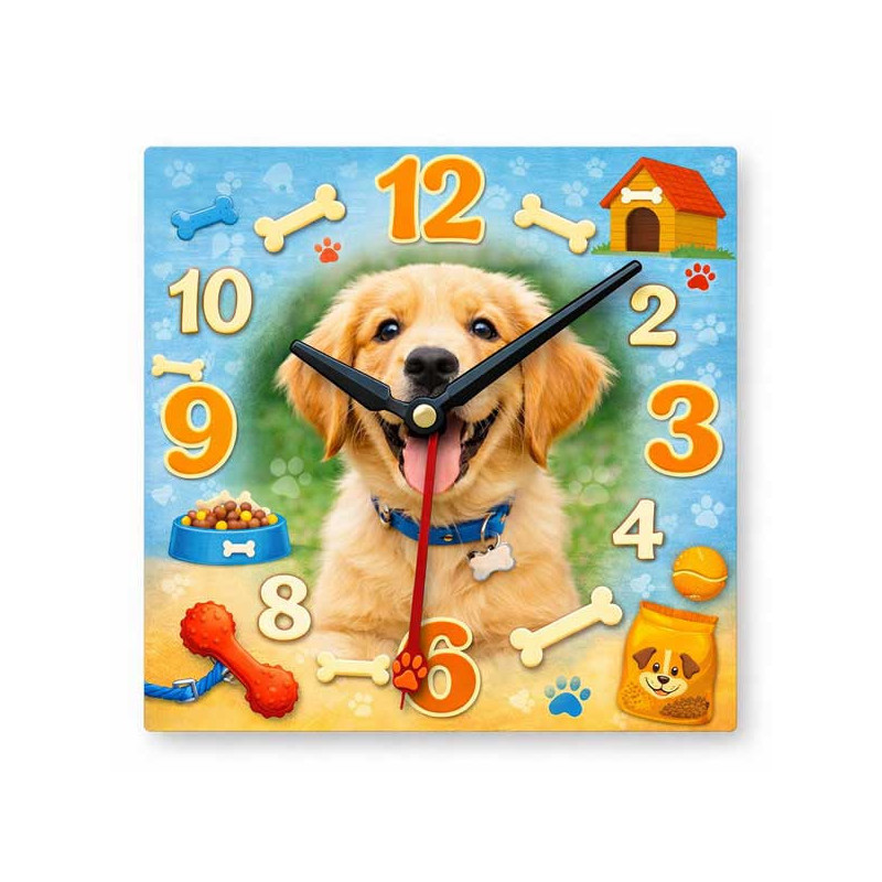 Hodiny z vlastní fotografie – pes