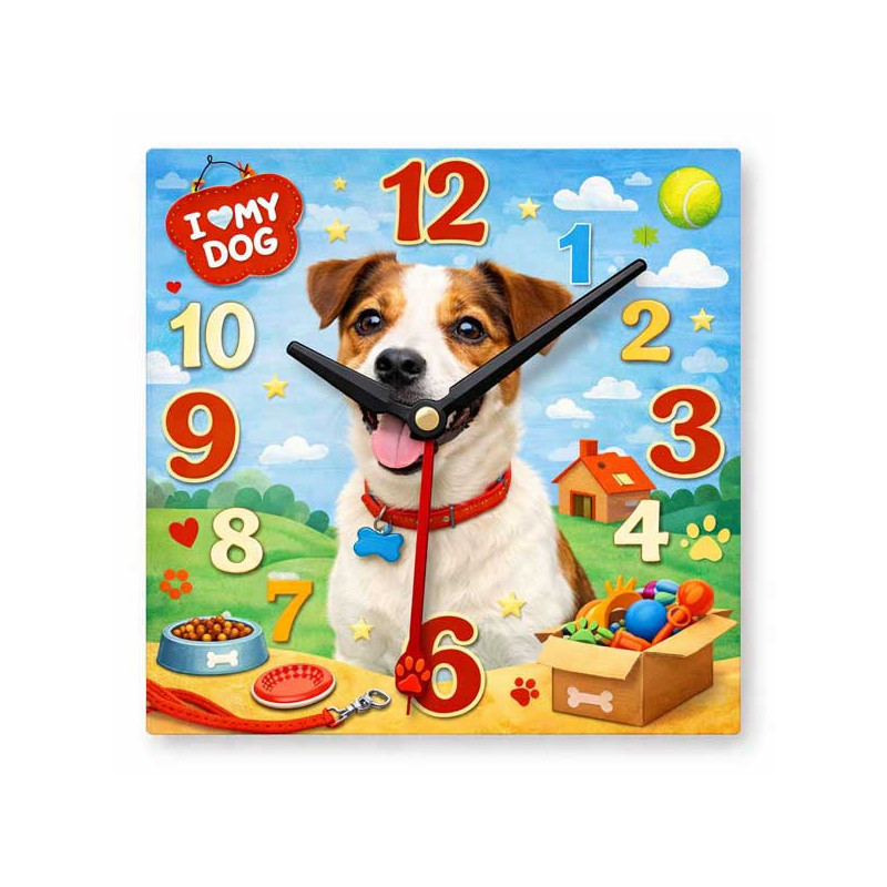 Hodiny z vlastní fotografie – pes