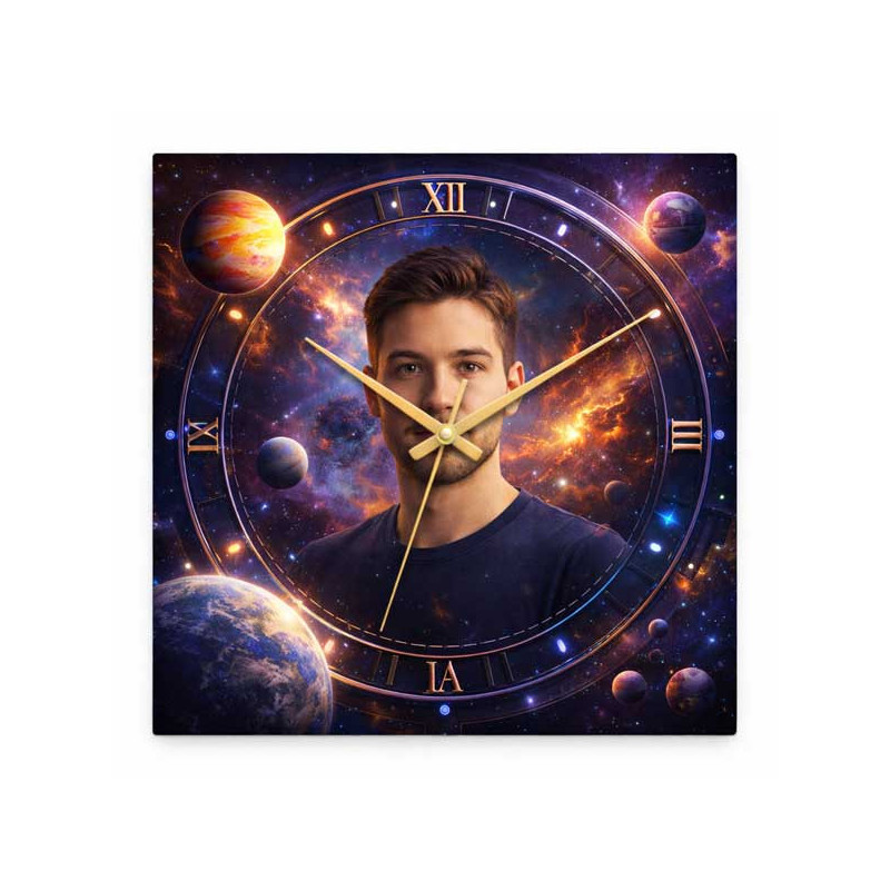 Hodiny z vlastní fotografie – planety