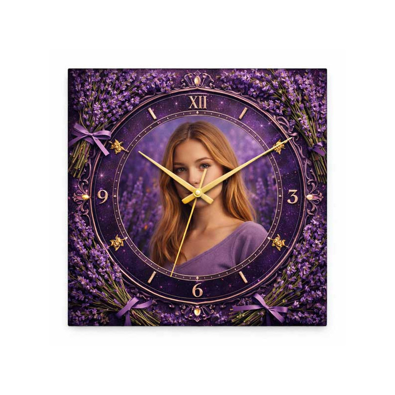 Hodiny z vlastní fotografie – levandule