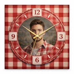 Hodiny z vlastní fotografie – červená kostka