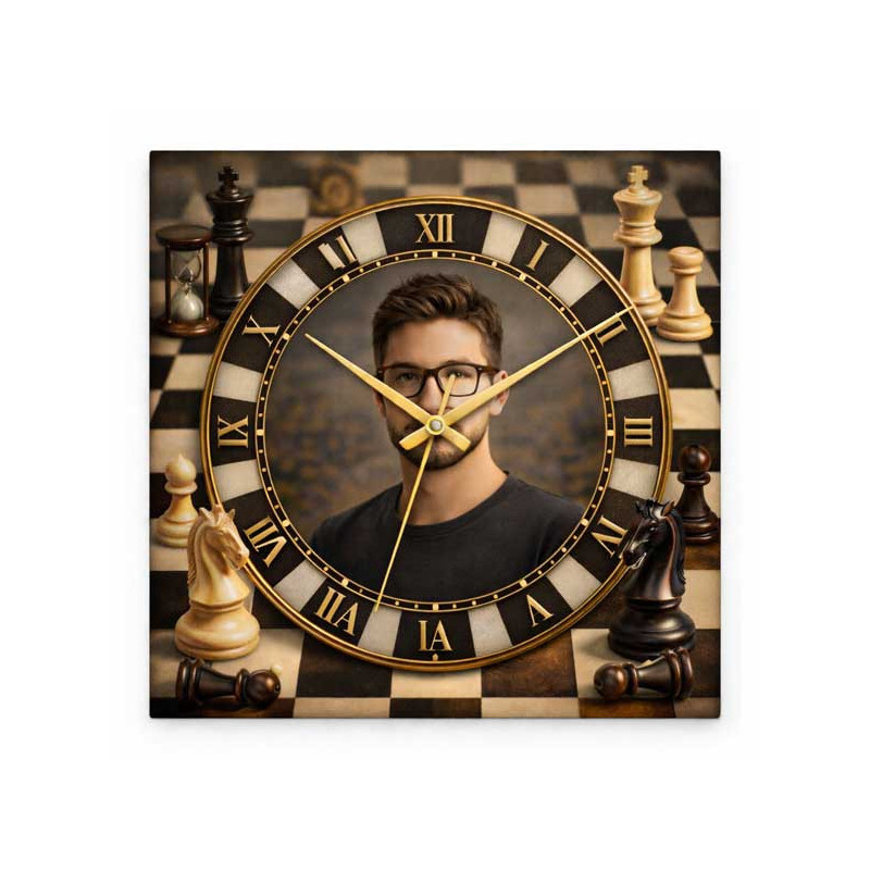 Hodiny z vlastní fotografie – šachy