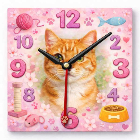 Hodiny z vlastní fotografie – kočka