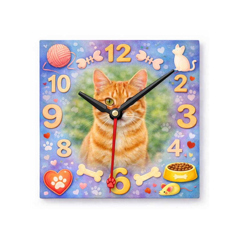 Hodiny z vlastní fotografie – kočka