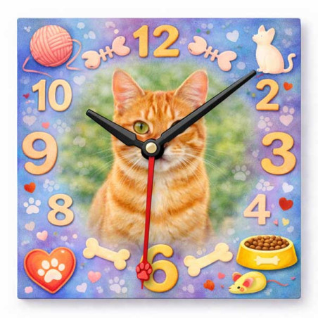 Hodiny z vlastní fotografie – kočka