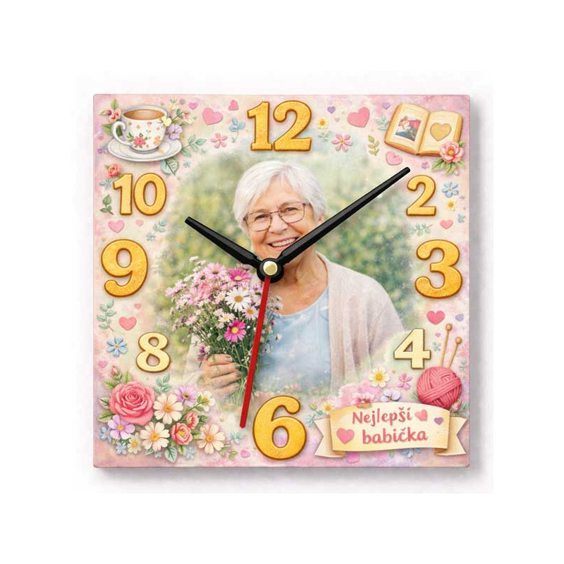 Hodiny z vlastní fotografie – nejlepší babička