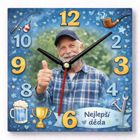 Hodiny z vlastní fotografie – nejlepší děda