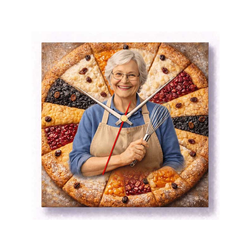 Hodiny z vlastní fotografie – koláč