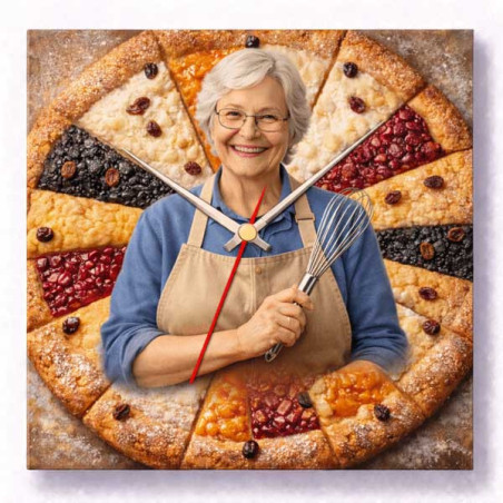 Hodiny z vlastní fotografie – koláč