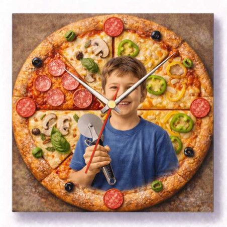 Hodiny z vlastní fotografie –pizza