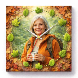 Hodiny z vlastní fotografie – listy