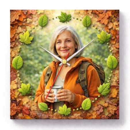 Hodiny z vlastní fotografie – listy