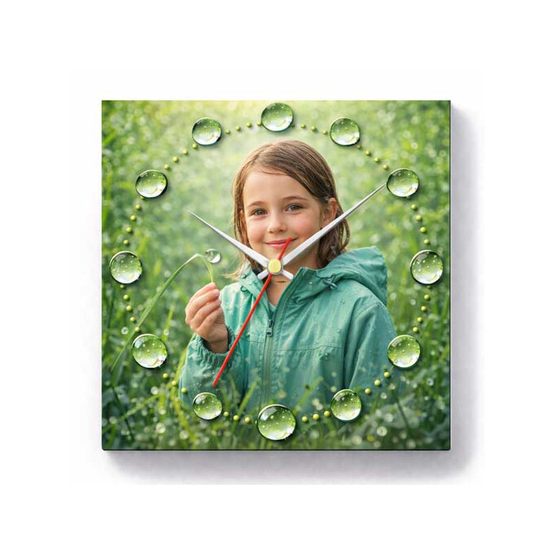 Hodiny z vlastní fotografie – kapky