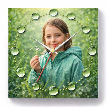 Hodiny z vlastní fotografie – kapky