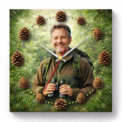 Hodiny z vlastní fotografie – šišky