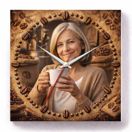 Hodiny z vlastní fotografie – káva žena 3