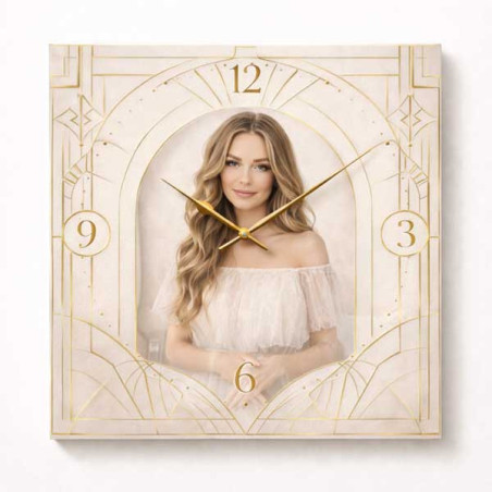 Hodiny z vlastní fotografie – art deco