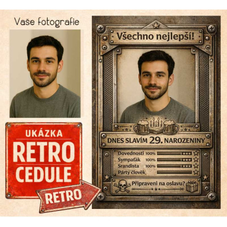 Retro cedule k narozeninám – originální dárek
