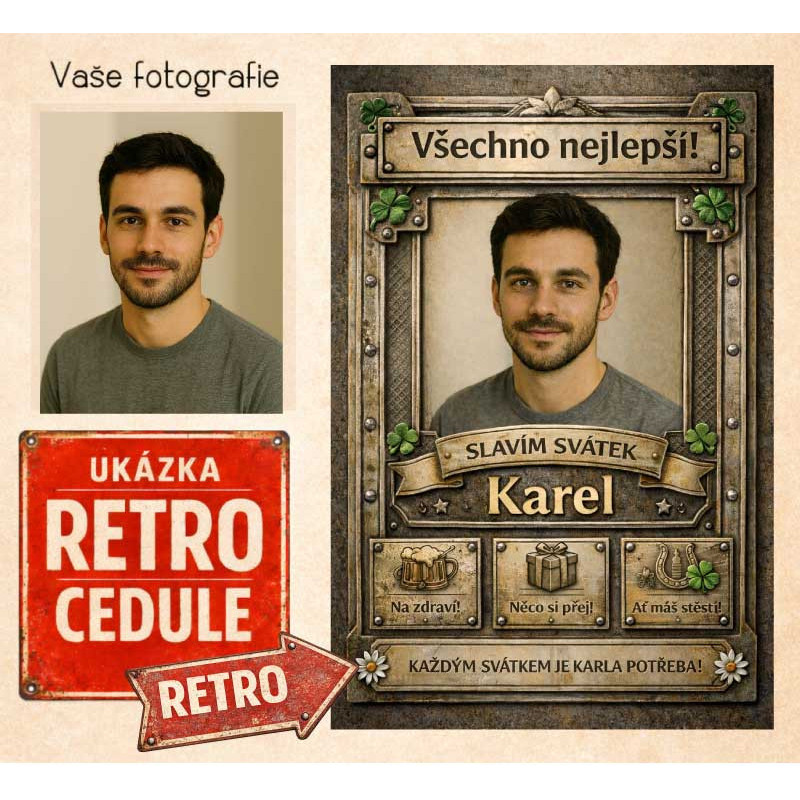 Retro cedule k svátku – originální dárek