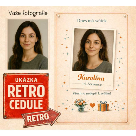 Retro cedule k svátku – originální dárek