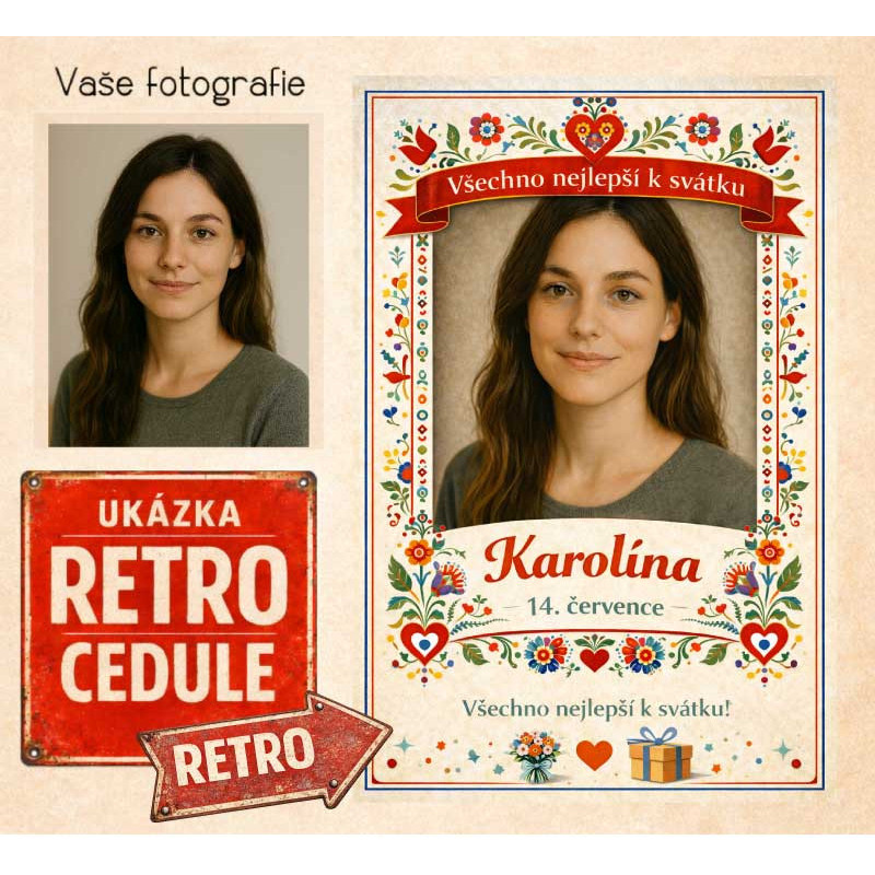 Retro cedule k svátku – originální dárek  5