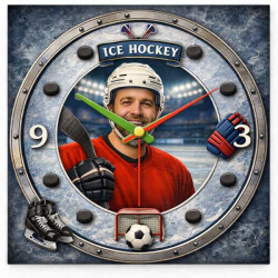 Hodiny z vlastní fotografie – Hokej