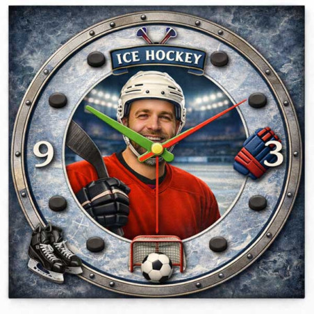 Hodiny z vlastní fotografie – Hokej