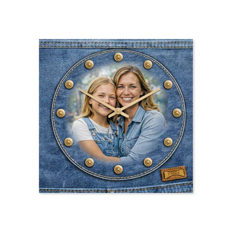 Hodiny z vlastní fotografie – džíny 1