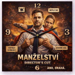 Hodiny z vlastní fotografie  - parodie na manželství