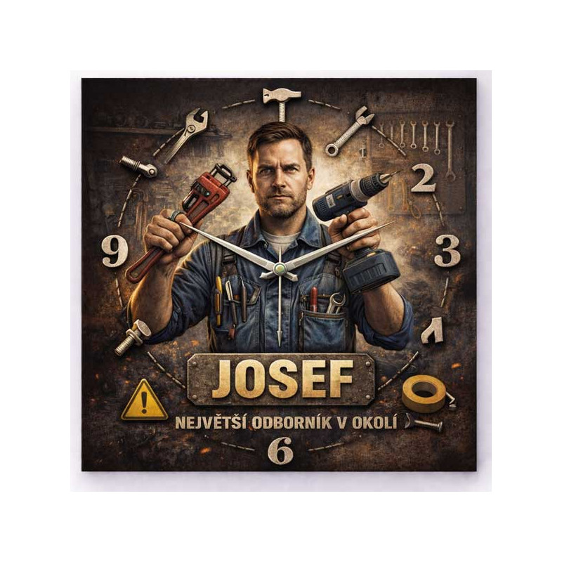 Hodiny z vlastní fotografie  - parodie odborníka