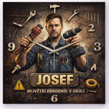 Hodiny z vlastní fotografie  - parodie odborníka